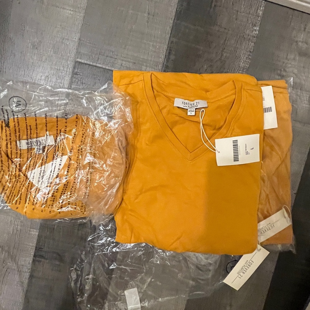 Forever 21 brand new mustard soft yellow t-shirts